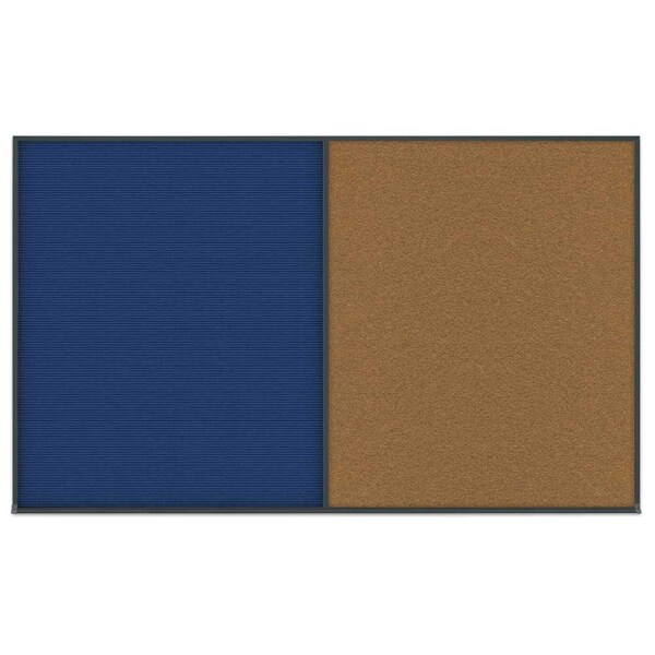Double Door Radius Corkboard, 60"x36", Hea